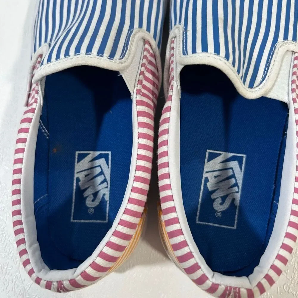 Vans Classic Slip-On Striped Canvas Shoes Men’s 8 Women’s 9.5